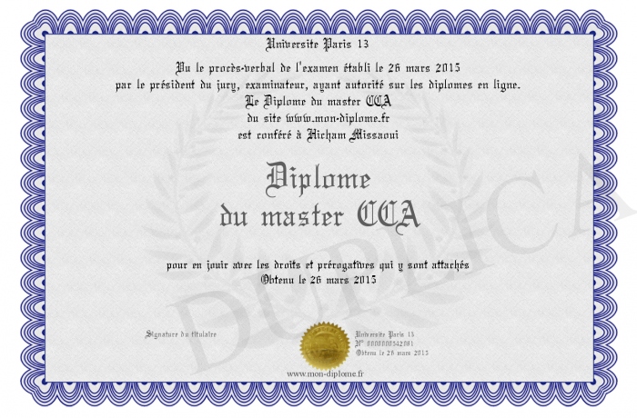diplome cca